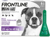 FRONTLINE Plus Flea & Tick Treatment for Large Dogs - 6 Pipettes (20 to 40kg)